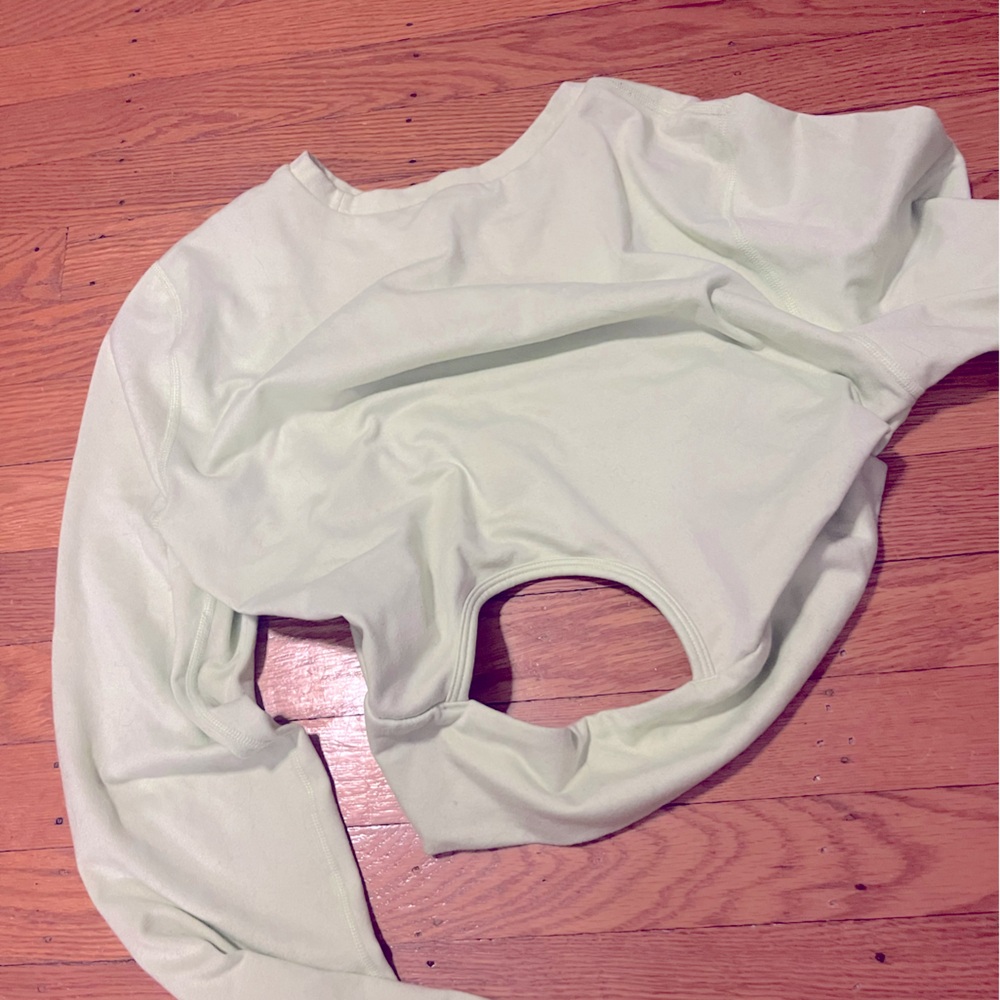 Old Navy light lime green fleece crop sweatshirt ~ Small